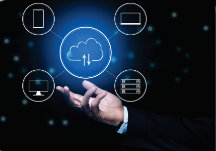 Hand holding cloud computing icon